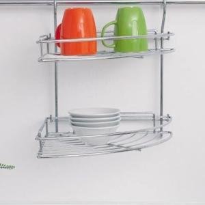 Askılı Köşe Sepeti İkili Krom