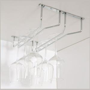 Bar Tipi Kadeh Askısı İki Bölmeli Krom