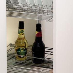 Frenli Raylı Tabaklık - Şişelik Bölmeli İki Sepetli Ünite