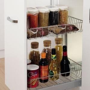 Frenli Raylı Şişelik Bölmeli Demonte Ünite İki Sepetli