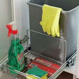 Teleskopik Raylı Plastik Çöp Kovası 16 lt Süngerli