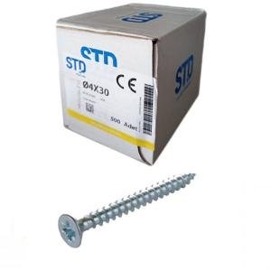 STD SUNTA VİDASI BEYAZ 4x30 (500 Adt)