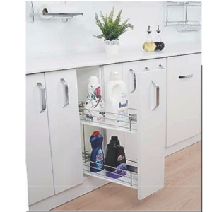 Yandan Teleskopik Frenli Raylı Ahşap Tabanlı Şişelik - Deterjanlık