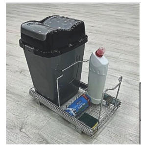 Teleskopik Raylı Plastik Gövde Taşıyıcı Bölmeli Çöp Kovası 18 lt