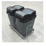 Teleskopik Raylı Plastik Gövde Çöp Kovası 18 + 18 lt