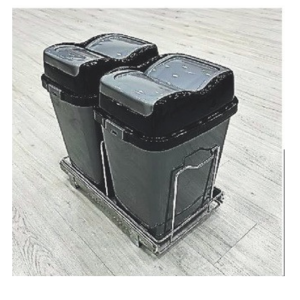 Teleskopik Raylı Plastik Gövde Çöp Kovası 18 + 18 lt