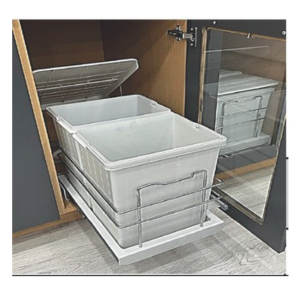 Teleskopik Raylı Plastik Gövde Çöp Kovası 14 + 14 lt