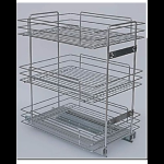 Frenli Raylı Tezgah Altı Ünite 3 Sepetli