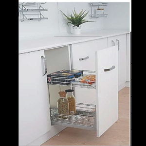 Frenli Raylı Tezgah Altı Ünite 2 Sepetli